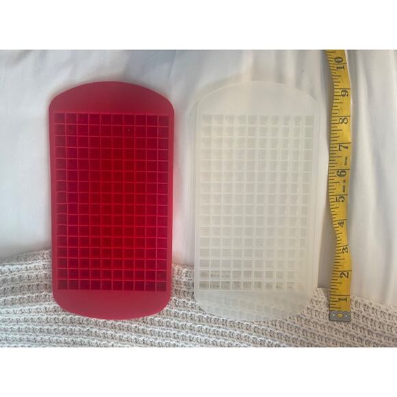 2x silicone mini ice cube 160 count trays (2 pack) red clear Cocktails Party - Picture 3 of 9